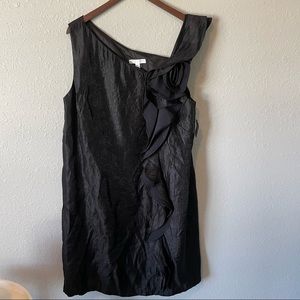 NWT LONDON TIMES Black Asymmetrical Neckline Ruffle Sleeve Sheath Dress 18W